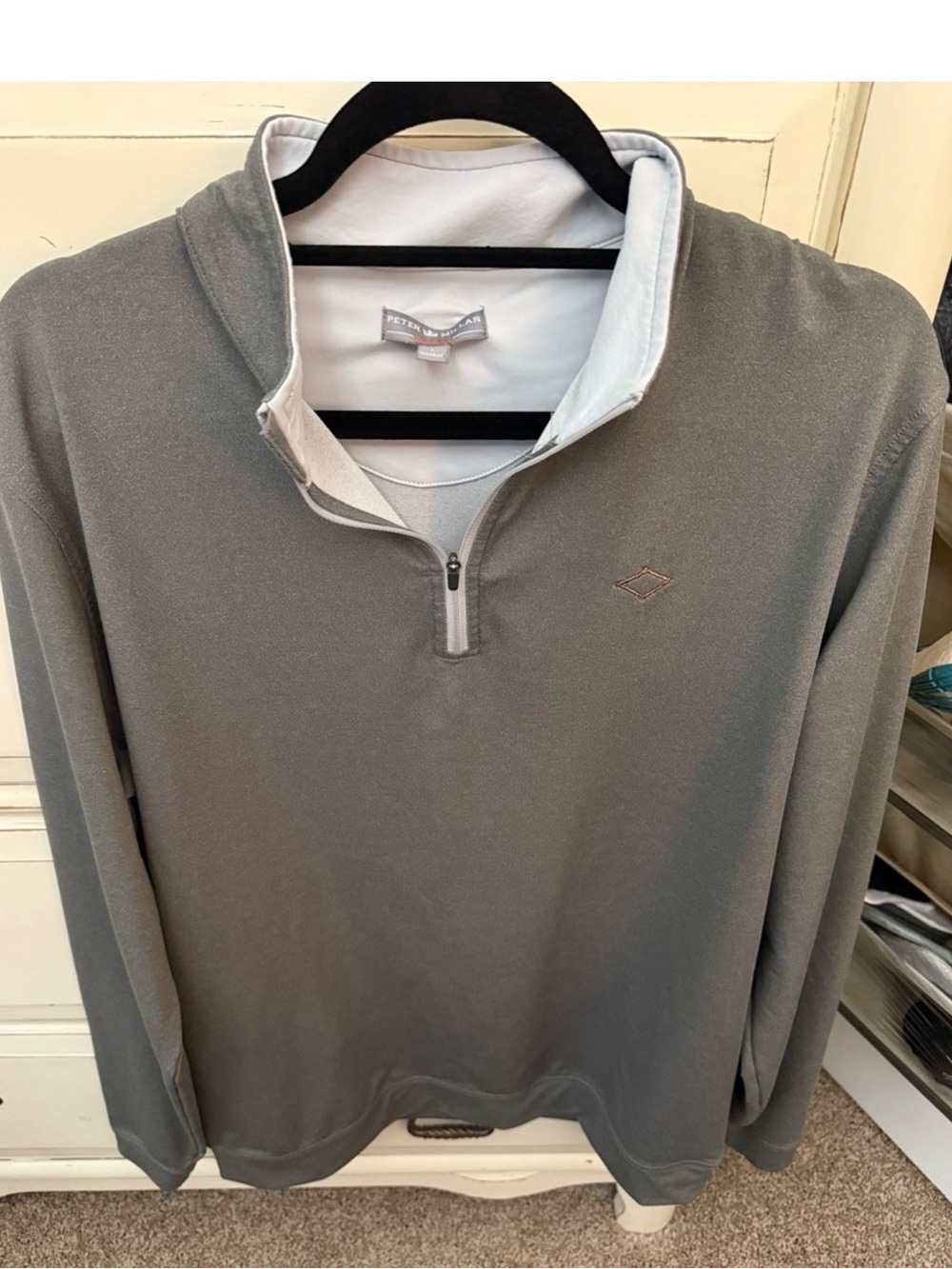 Peter Millar Gray Quarter-Zip Sweater - large. Like new!